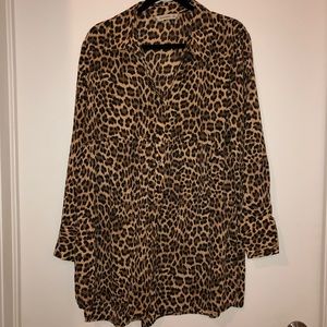 Zara long blouse in leopard print size L